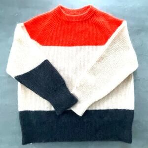 JIL SANDER: Men's Color Block Mohair/Wool Sweater - Size M